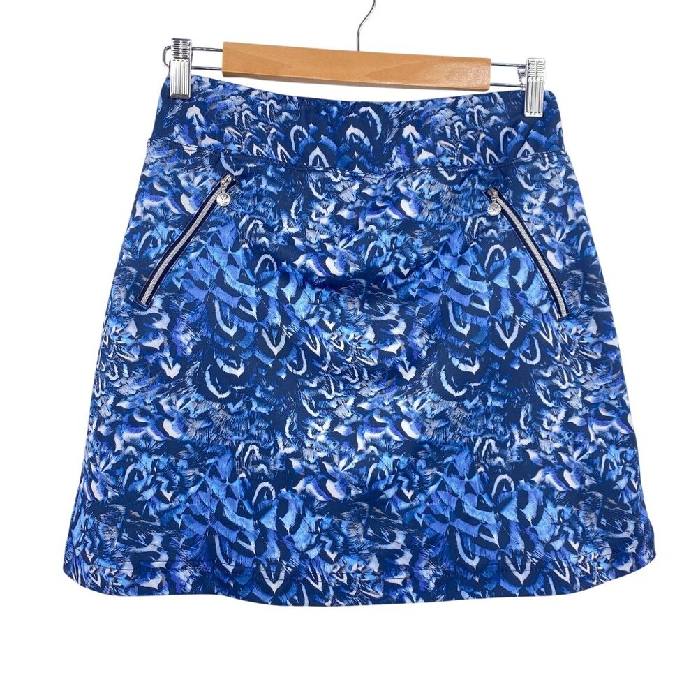 Daily Sports golf skort size small blue white zip pockets athleisure workout